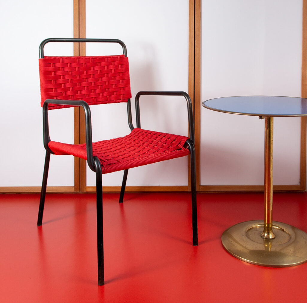 Massimiliano Locatelli Editions Alpina red chair red floor