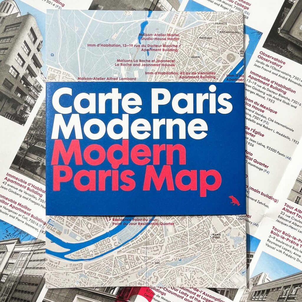 Modern Paris Map cover on map Blue Crow media