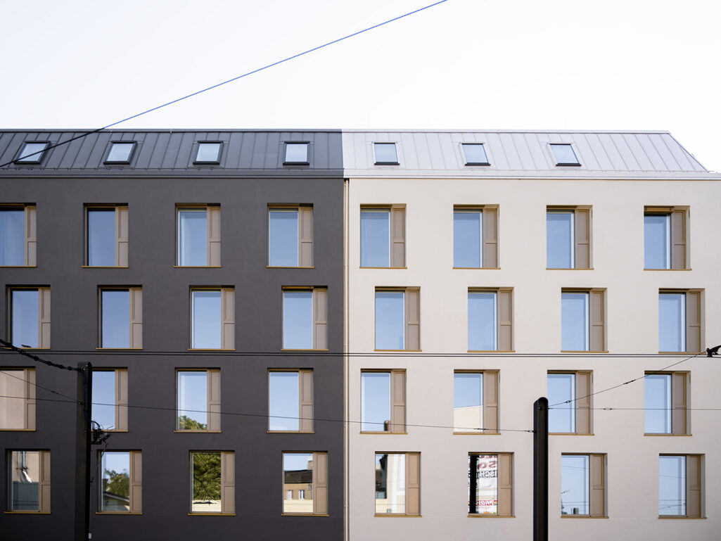 sehw architektur Berlin student accomodation exterior light and dark facade